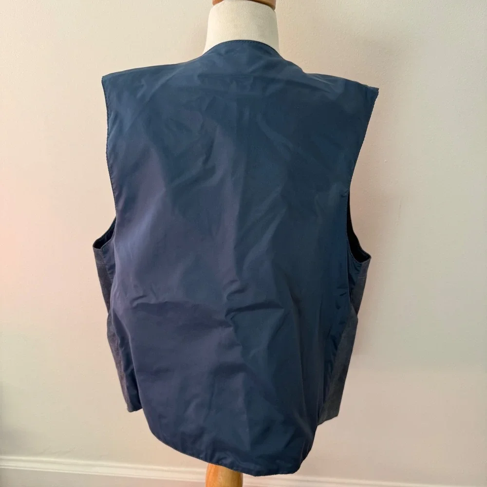 NWT Arizona Vintage Suede Leather Blue Vest Button Front Pockets Small Unisex‎